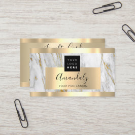 Gold Marble Custom Logo Qr Code 5 Punks Visitekaartje