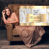 Gold Marble Custom Logo Qr Code 6 Punches 50% OFF Visitekaartje