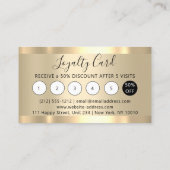 Gold Marble Custom Logo Qr Code 6 Punches 50% OFF Visitekaartje (Achterkant)