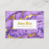*~* Gold Marble Deep Paars Chic Popular Visitekaartje (Voorkant)