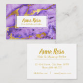 *~* Gold Marble Deep Paars Chic Popular Visitekaartje (Voorkant / Achterkant)