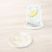 Gold Marble Elegant Design Trendy Sjabloon Round Zandsteen Onderzetter (Zijkant)