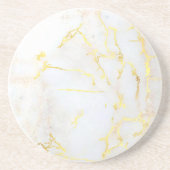Gold Marble Elegant Trendy Sjabloon Round Zandsteen Onderzetter (Voorkant)