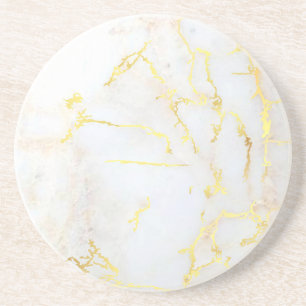 Gold Marble Elegant Trendy Sjabloon Round Zandsteen Onderzetter