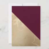 Gold Marble en Burgundy Floral sparen de datum Save The Date (Achterkant)
