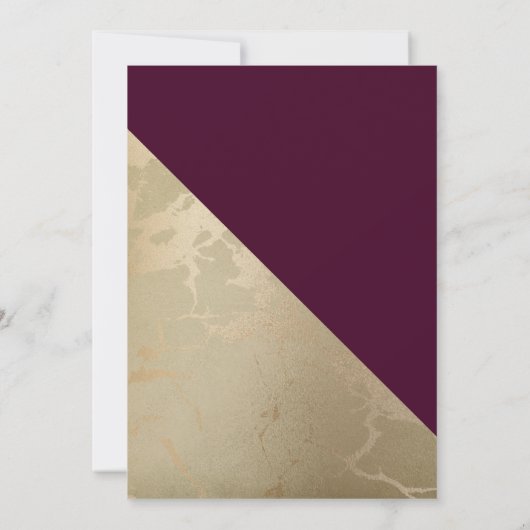 Gold Marble en Burgundy Floral sparen de datum Save The Date (Achterkant)