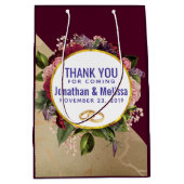 Gold Marble en Burgundy Florals Wedding Favor Medium Cadeauzakje