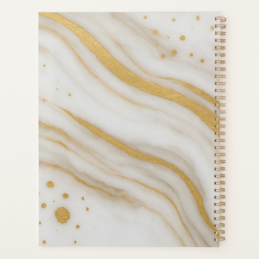 Gold Marble Executive Custom Name 2026 Planner (Achterkant)
