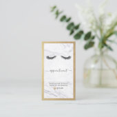 Gold & Marble Eyelash Beauty Appointx Verticaal Visitekaartje (Staand voorkant)