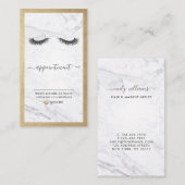 Gold & Marble Eyelash Beauty Appointx Verticaal Visitekaartje (Voorkant / Achterkant)