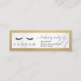 Gold & Marble Eyelash Beauty Specialist Loyalty Mini Visitekaartje