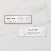Gold & Marble Eyelash Beauty Specialist Loyalty Mini Visitekaartje (Voorkant / Achterkant)