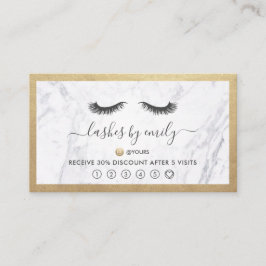 Gold & Marble Eyelash Beauty Specialist Loyalty Visitekaartje