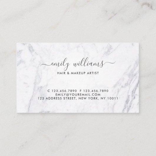 Gold & Marble Eyelash Beauty Specialist Loyalty Visitekaartje (Achterkant)