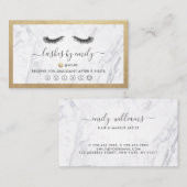 Gold & Marble Eyelash Beauty Specialist Loyalty Visitekaartje (Voorkant / Achterkant)