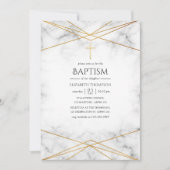 Gold Marble Geometric Baptisme Kaart (Voorkant)