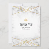 Gold Marble Geometric Bat Mitzvah Hartelijk dank Bedankkaart (Voorkant)