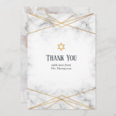 Gold Marble Geometric Bat Mitzvah Hartelijk dank Bedankkaart (Voorkant / Achterkant)