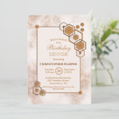 Gold Marble Geometric Birthday Dinner Party Kaart (Staand voorkant)