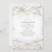Gold Marble Geometric Confirmation Kaart (Voorkant)
