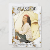 Gold Marble Geometric Gold PHOTO Lijst Afstuderen Kaart (Voorkant)