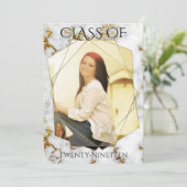 Gold Marble Geometric Gold PHOTO Lijst Afstuderen Kaart (Staand voorkant)