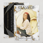 Gold Marble Geometric Gold PHOTO Lijst Afstuderen Kaart (Voorkant / Achterkant)