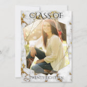Gold Marble Geometric Gold PHOTO Lijst Afstuderen Kaart (Voorkant)