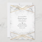 Gold Marble Geometric QR Code RSVP Weddenschap Kaart (Voorkant)