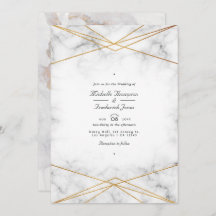 Gold Marble Geometric QR Code RSVP Weddenschap