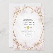 Gold Marble Geometric Vrijgezellenfeest Kaart (Voorkant)