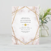 Gold Marble Geometric Vrijgezellenfeest Kaart (Staand voorkant)