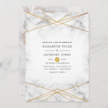 Gold Marble Geometric Wedding