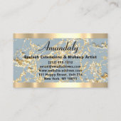 Gold Marble Glitter Beauty Hair StudioSmoky Blue Visitekaartje (Achterkant)