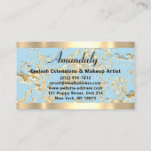 Gold Marble Glitter Mode Beautique Shop Blue Visitekaartje (Achterkant)