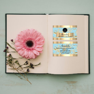 Gold Marble Glitter Mode Beautique Shop Blue Visitekaartje