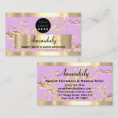 Gold Marble Glitter Mode Beautique Shop Violet Visitekaartje (Voorkant / Achterkant)