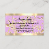 Gold Marble Glitter Mode Beautique Shop Violet Visitekaartje (Achterkant)
