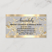 Gold Marble Glitter Mode Beautique Winkel grijs Visitekaartje (Achterkant)