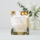 Gold Marble Glitter Year & kerstparty Feestdagenkaart (Staand voorkant)