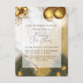 Gold Marble Glitter Year & kerstparty Feestdagenkaart (Voorkant)