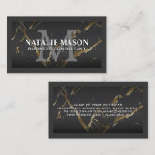 Gold Marble Gray | Monogram Visitekaartje (Voorkant / Achterkant)