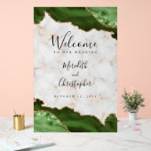 Gold Marble Green Agaat Wedding Welkom Acryl Bord (Huwelijk)