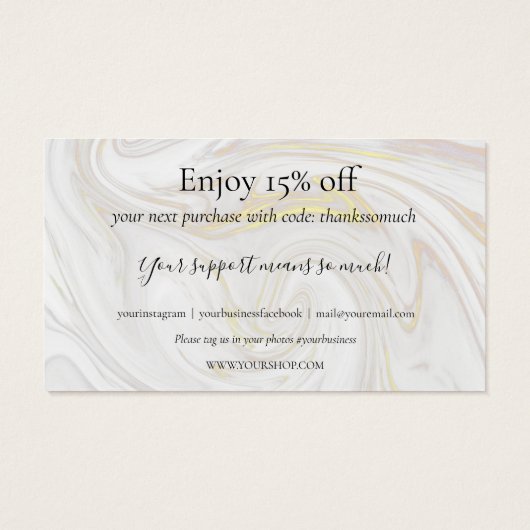 Gold Marble - Hartelijk dank voor de Kaart voor de (Achterkant)