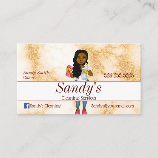 Gold Marble Housekeeping Visitekaartje (Voorkant)