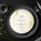 Gold Marble Islamitische Trouwcirkel Menu Kaart
