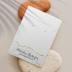 Gold Marble Jewelry Earring Ketting Display Visitekaartje