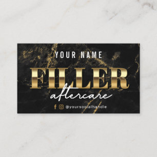Gold Marble Luxury Filler Aftercare Card Visitekaartje