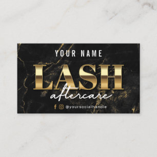 Gold Marble Luxury Lash Aftercare Card Visitekaartje