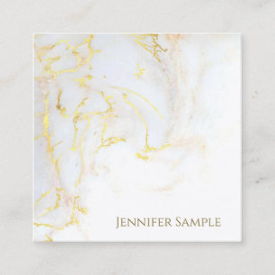 Gold Marble Luxury Sjabloon Elegant Golden Modern Vierkante Visitekaartje